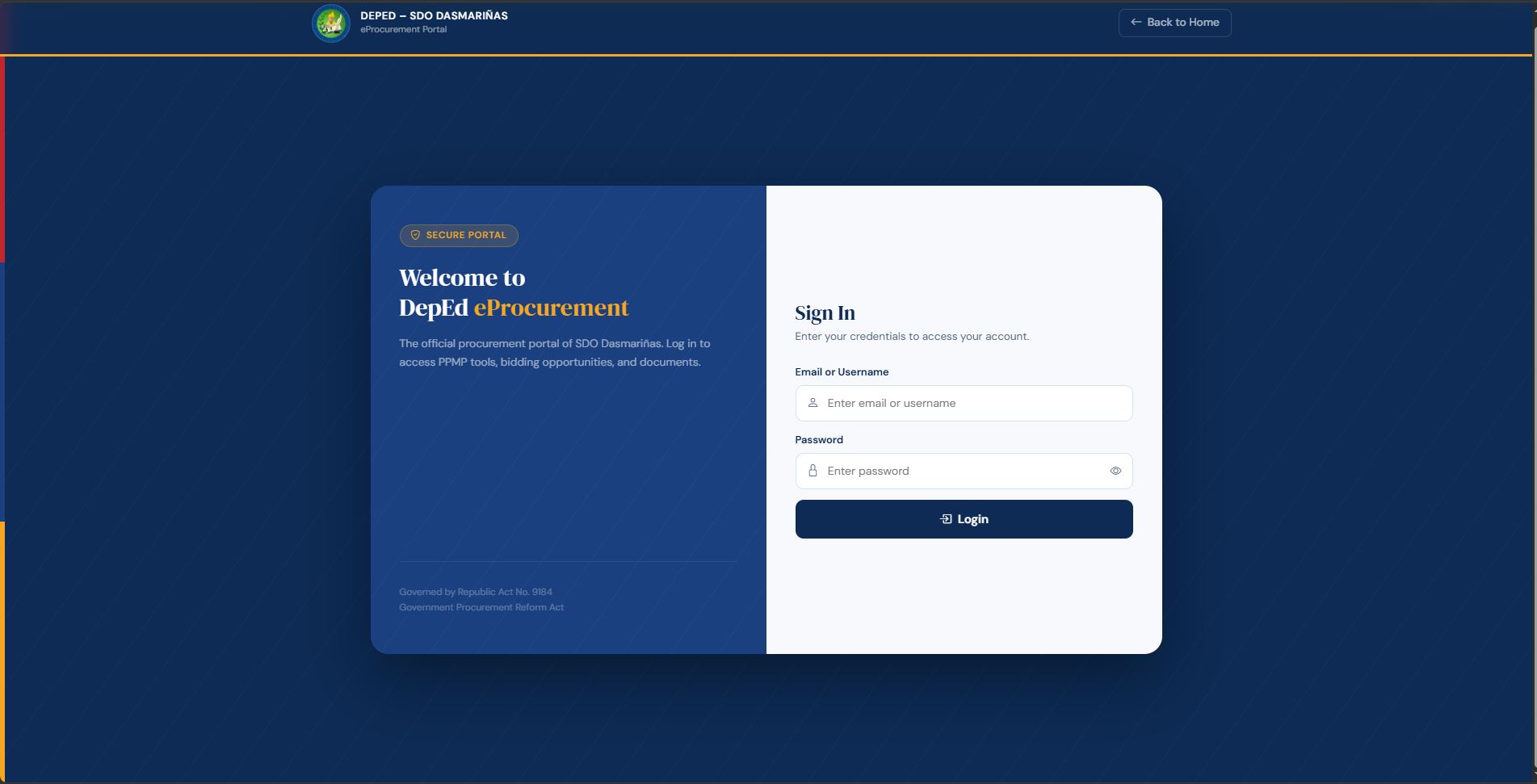 DepEd eProcurement Portal