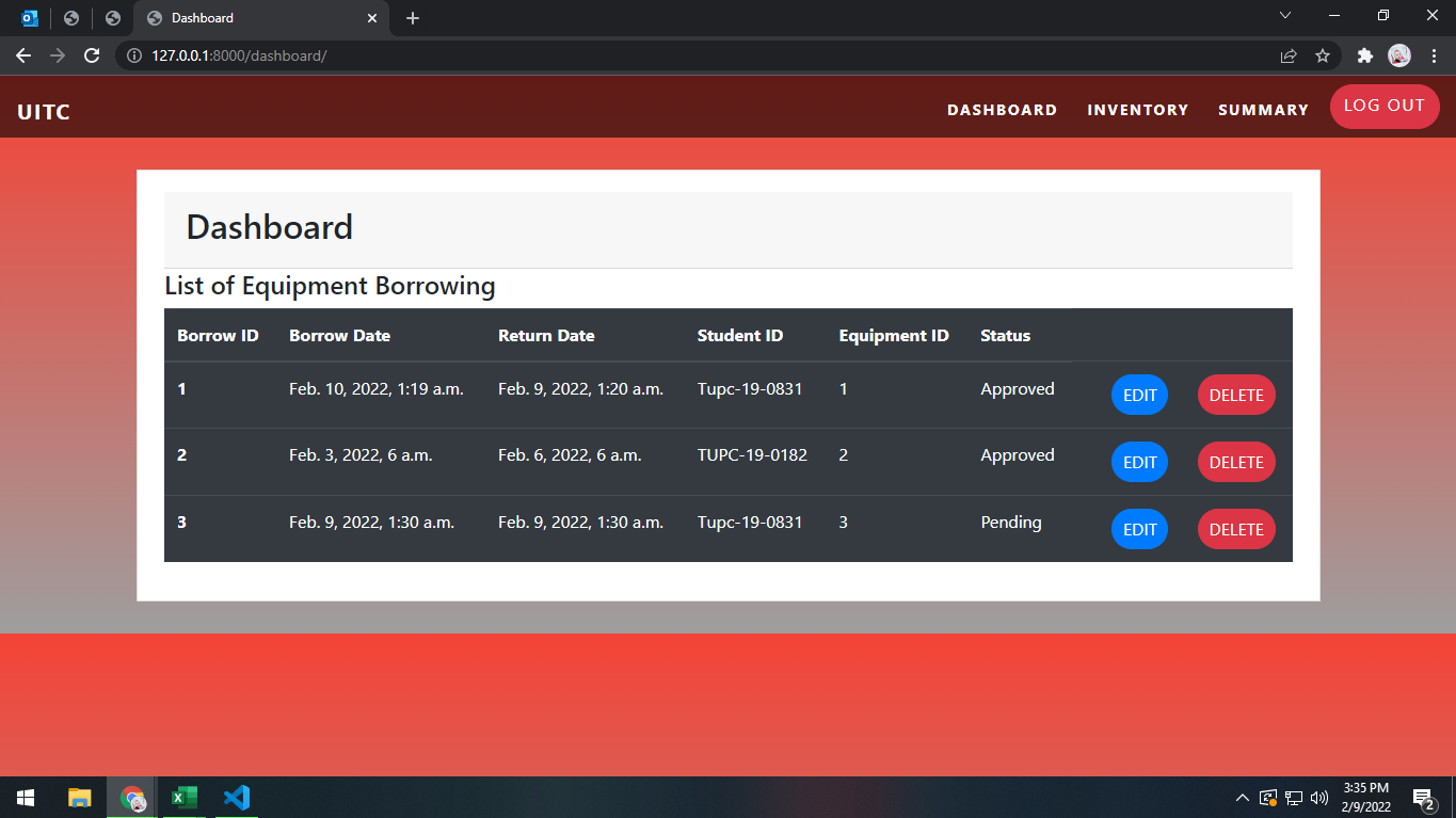 UITC Borrowing System